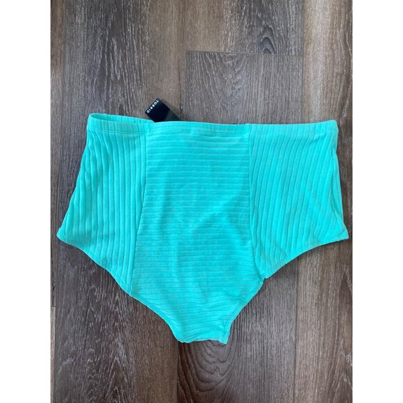 Torrid Mint Green Ribbed High-Waist Bikini Bottoms Swim/Resort Plus Size Size 4X - Picture 4 of 5